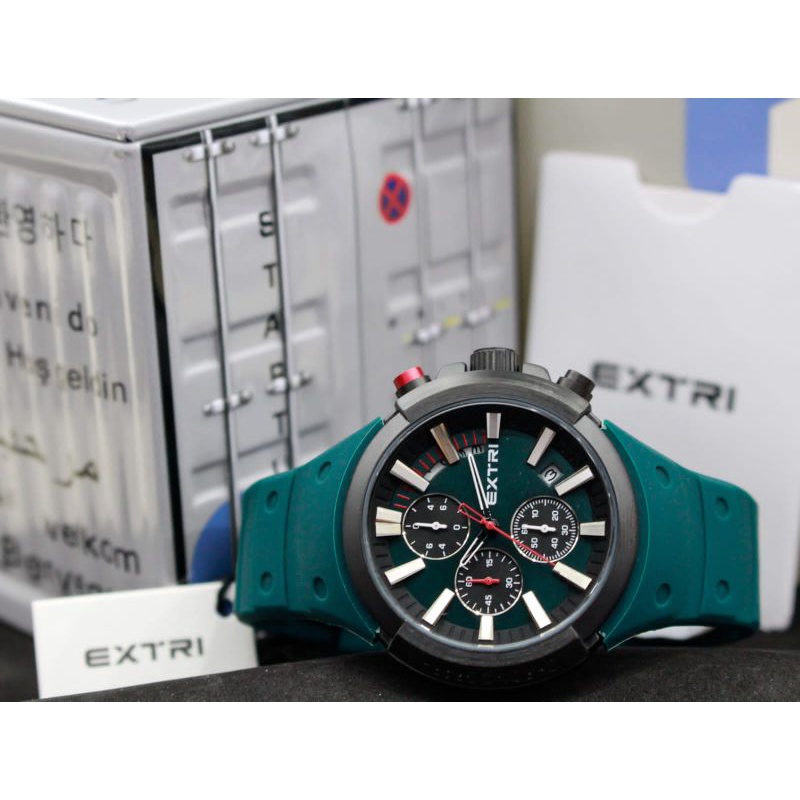 Jam Extri X6058 chronograph bergaransi free tin box