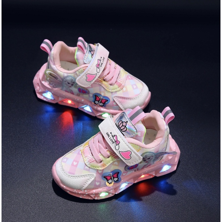 babyfit sepatu lampu LED CRYSTAL ESLA sepatu anak perempuan import gs-0515r