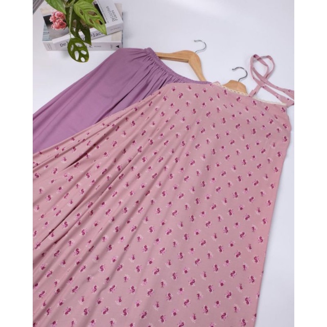 mukena orginal dari yaseen design motif bunga warna pink anya panjang adem dari rayon