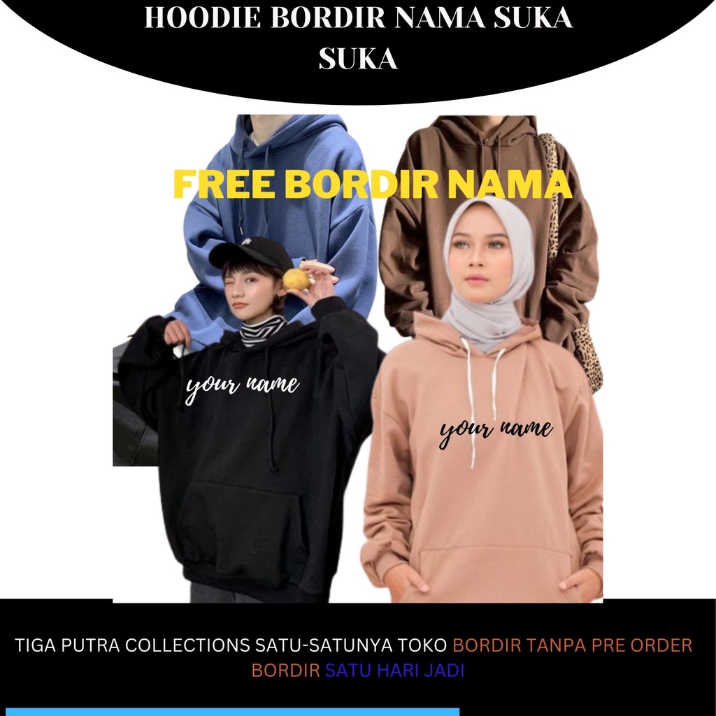 CUSTOM BORDIR SWEATER Hoodie Lilac Pria Wanita POLOS SWEATER BORDIR NAMA TULISAN ATAU KARAKTER SWEATER BORDIR DEWASA