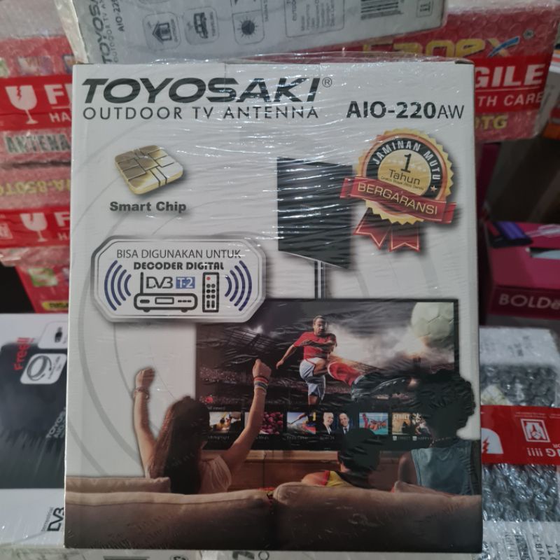 Antena TV Digital TOYOSAKI AIO -220AW Indoor-Outdoor ORIGINAL(Bisa 2TV)