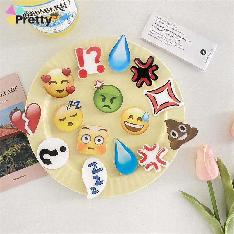 klip samping akrilik emoji emoji Korean fashion accessories - PD