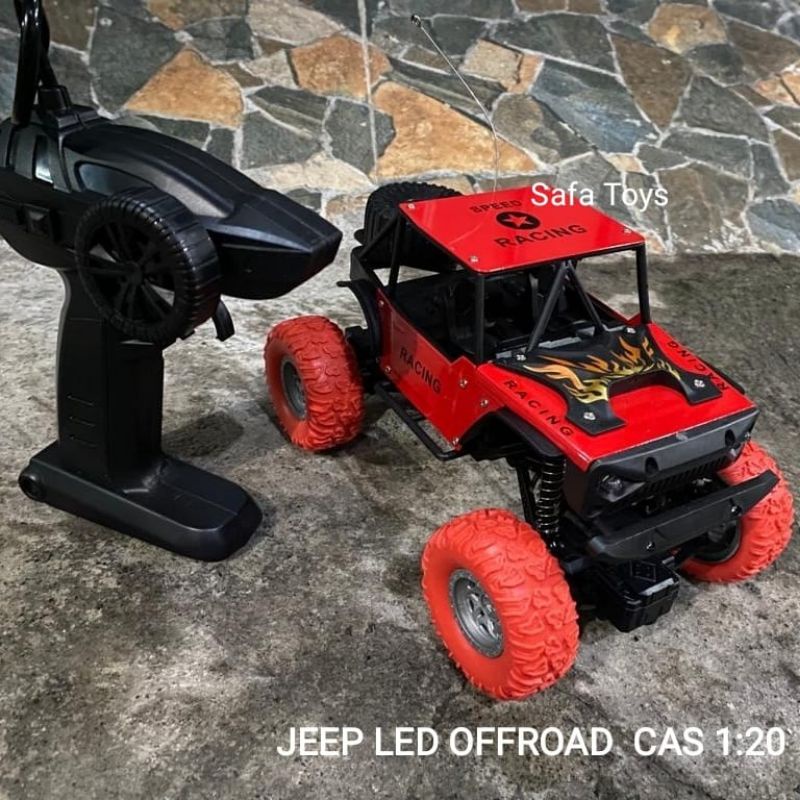 Mobil Remote Control Jeep Led Dare Alloy Off road Rc Jeep