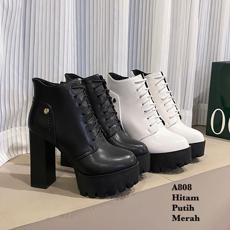 ✅PINKEY P132 BOOTS HIGH BLOK KOREA