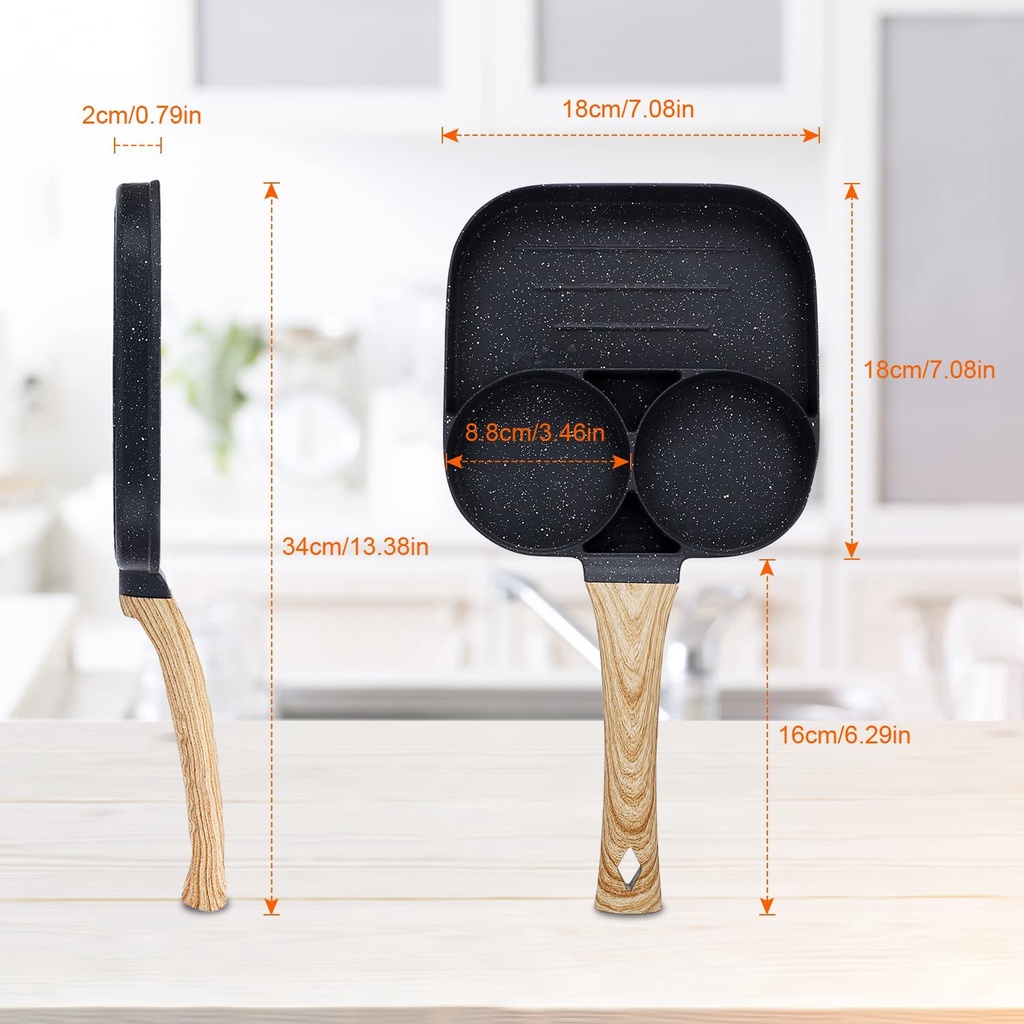 Frying Pan 3 in 1 Maifan Stone Omelette - Wajan Anti Lengket 3 In 1