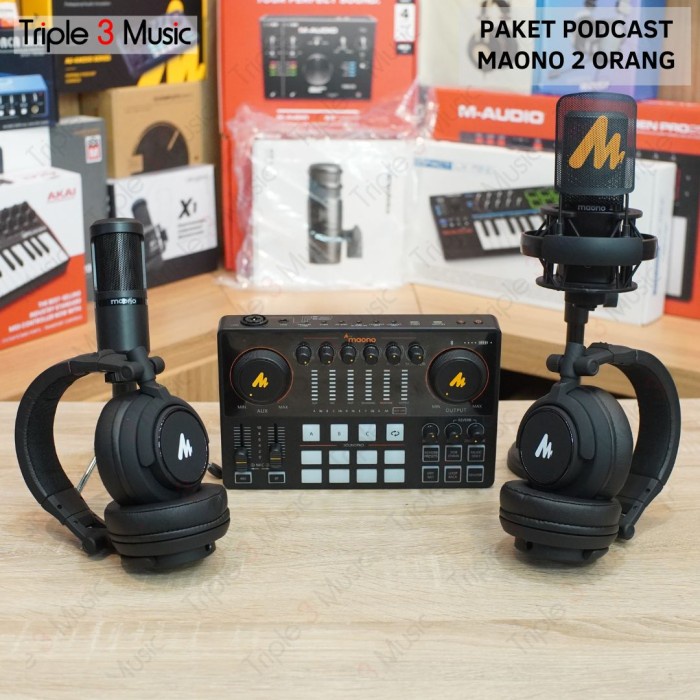 Paket Maono E2 Paket Podcast 2 orang With PM500 with headphone