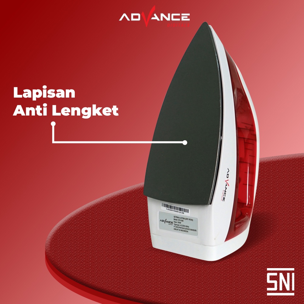 Advance Digital Setrika Listrik Anti Lengket STK-500 Hemat Listrik 350 Watt I Garansi Resmi 1 Tahun