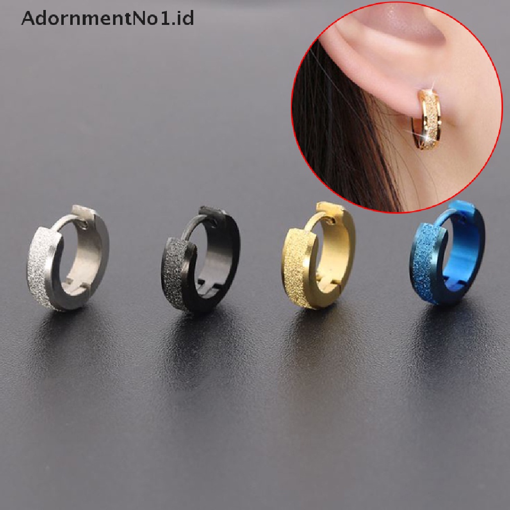 [AdornmentNo1] Fashion Pria Stainless Steel Lingkaran Menjuntai Stud Anting Pernyataan Perhiasan Hadiah [ID]