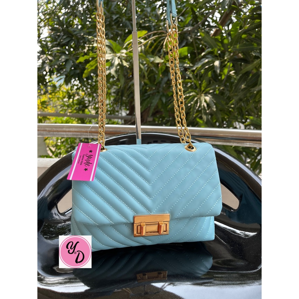 ( BISA COD ) TAS YUDE WANITA SELEMPANG CEWEK SLINGBAG KUNCI PUTAR TERBARU UK 23X16 CM