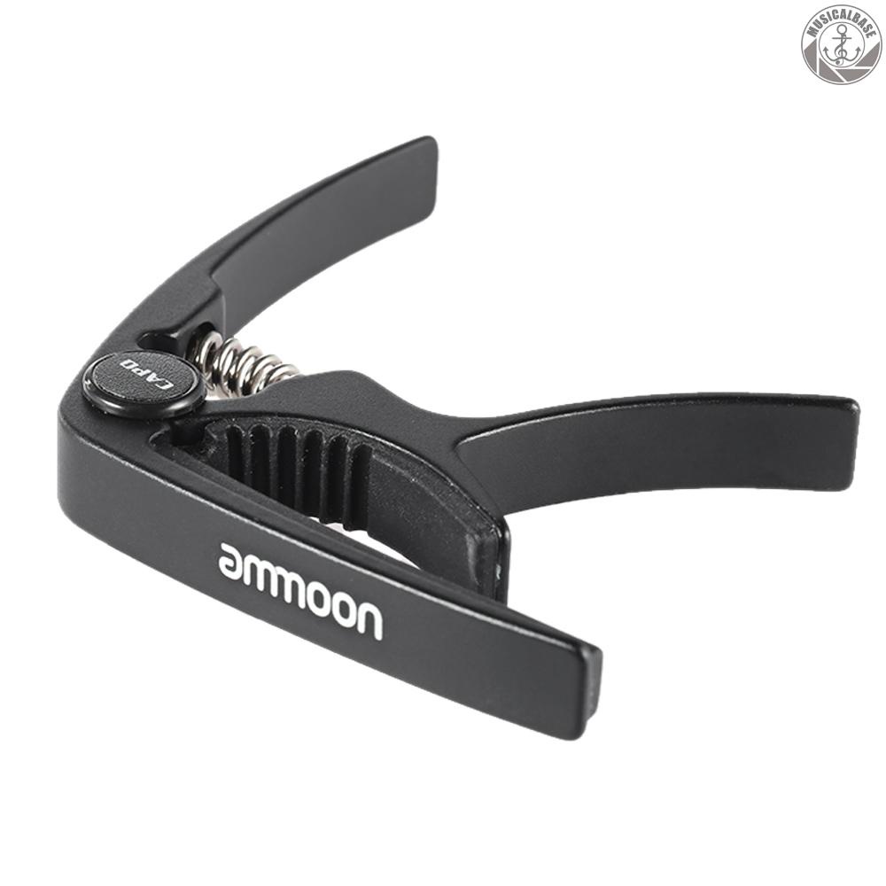 [Dalam Stok] ammoon Metal Guitar Capo Aksesori Cepat-Tergantikan Satu Tangan Ringan Kuat Untuk Gitar Ukulele Banjo Mandolin Bass