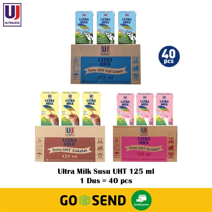 

SUSU ULTRA UHT 125ml 1 DUS ISI 40PCS / RASA FULL CREAM-COKLAT-STOBERI