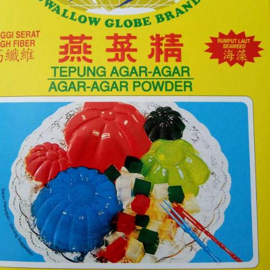 

Promo | KG4|Tepung Agar-Agar Swallow Globe Brand satu dus kecil isi 12 sachet .