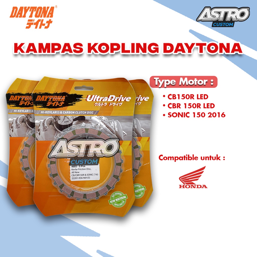 NEW Kampas Kopling Racing ALL NEW CB150R CBR150R SONIC 150 Kevlar Daytona Plat Kopling Kanvas