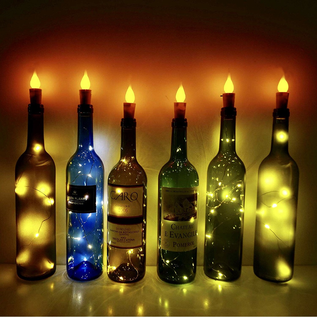 Produk Dekorasi Natal/6Kaki Botol Wine Stopper Lilin Indoor &amp; Outdoor Dengan Lampu String Tembaga Xmas Halloween Home Decorative Light/Hot Sale