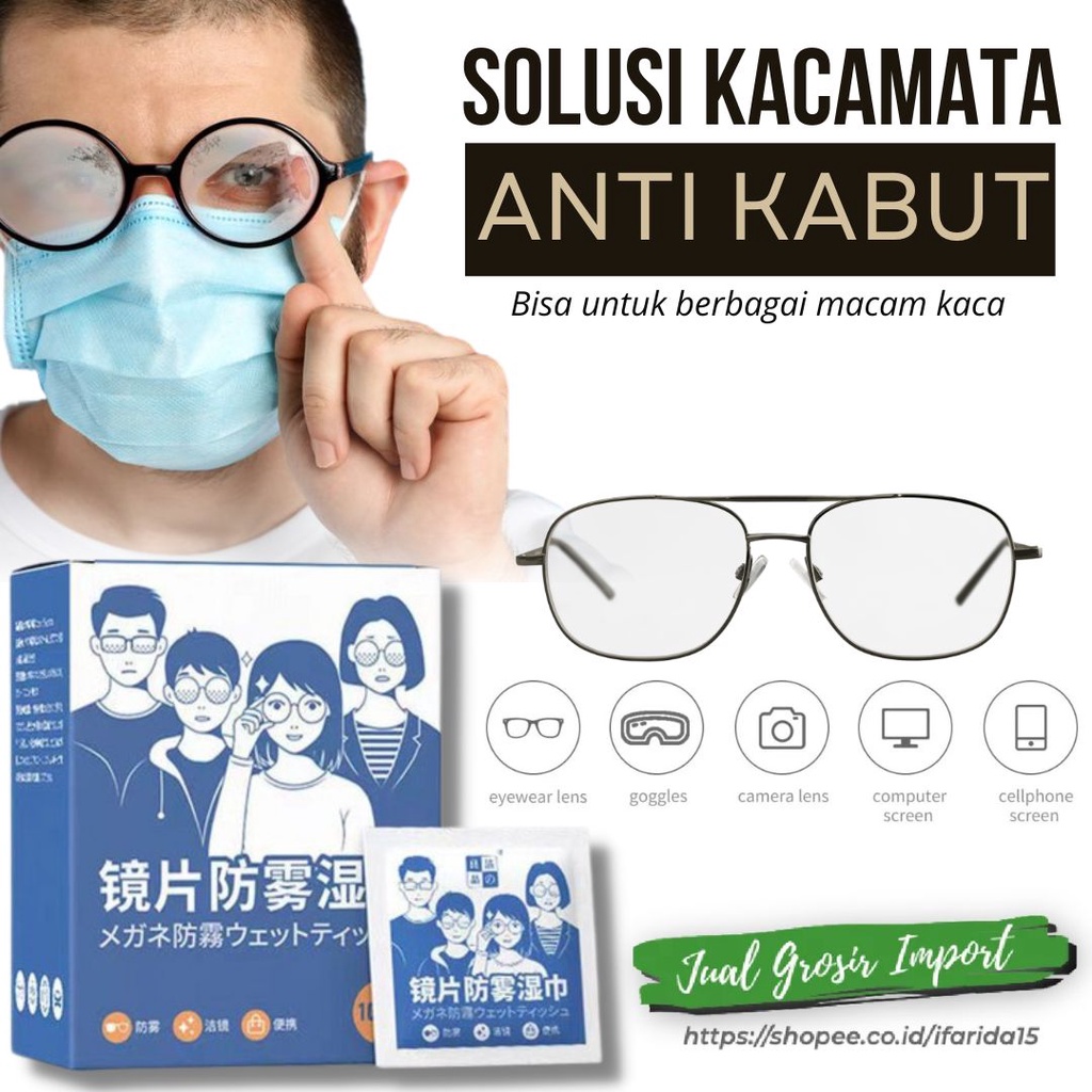 ORIGINAL Anti Fog Wipes Tisu Anti Kabut Embun Universal Kaca Mata Helm