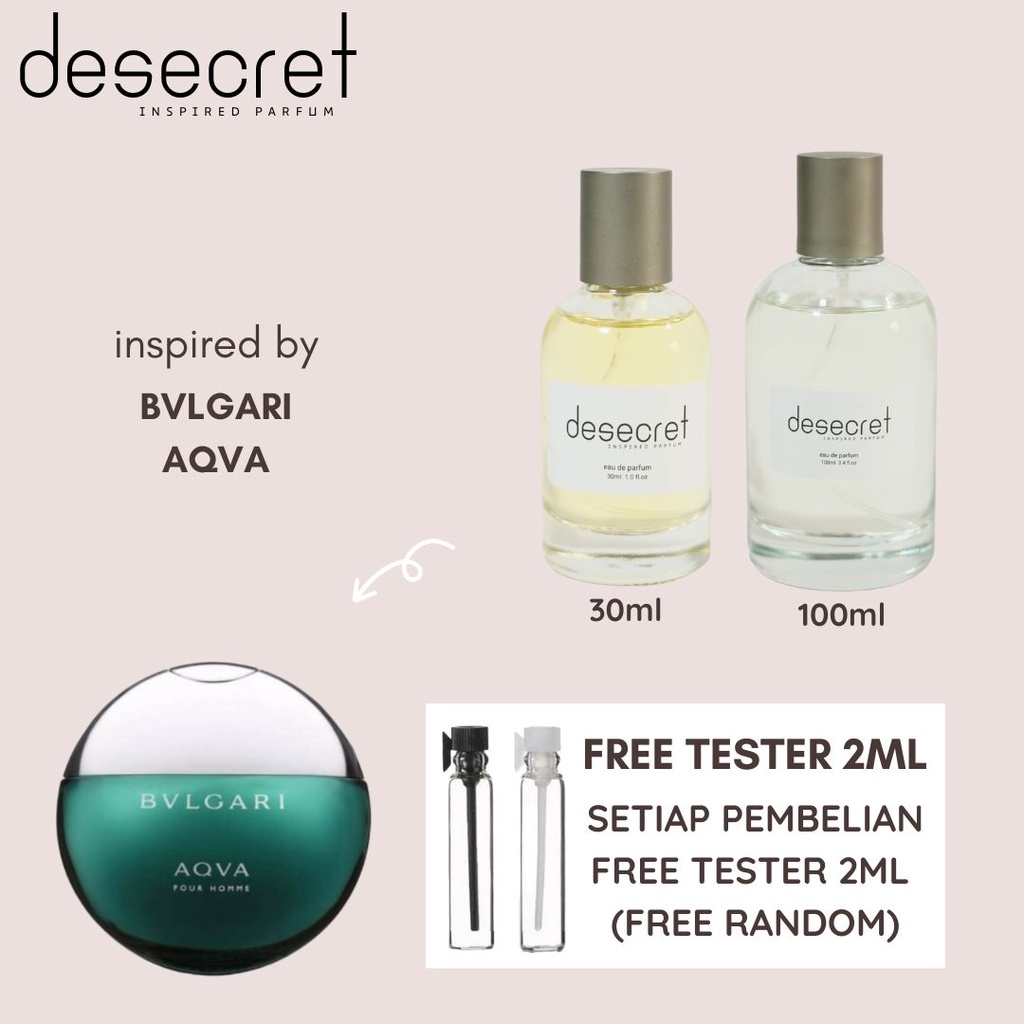 Desecret Parfum Bulgari Aqua - Inspired Parfum PRIA 30ml 50ml 100ml