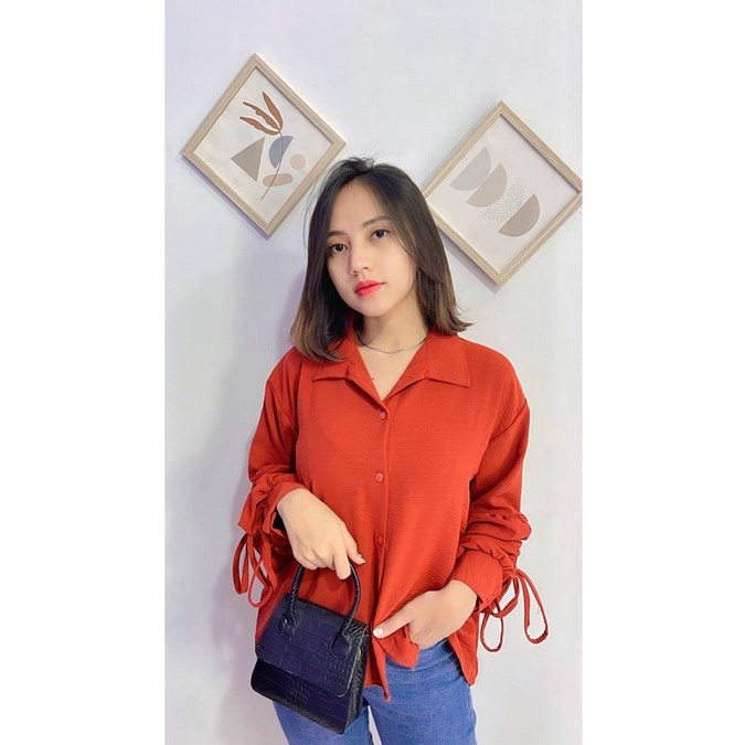 NunuLisaTan - ⭐PREMIUM⭐ LESILI BLOUSE WANITA CRINCLE AIRFLOW MODEL LENGAN SERUT