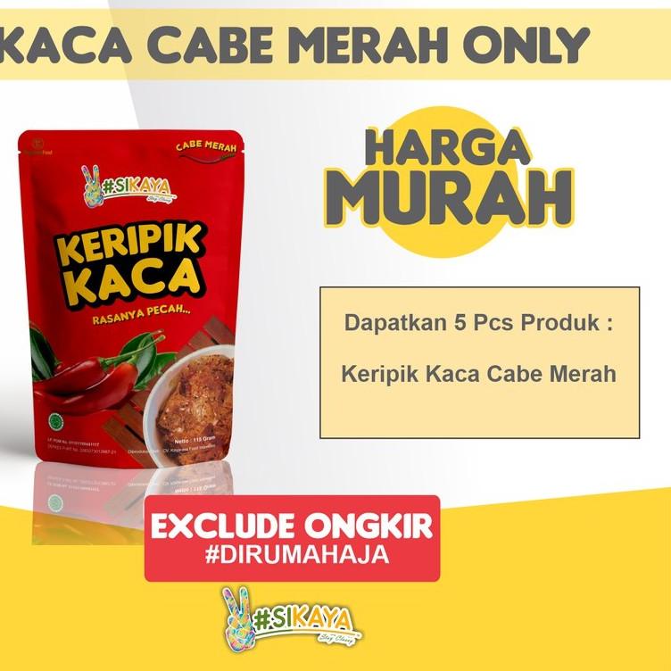 

♀ Paket Keripik Kaca/Keripik Beling Pedas Cabe Merah Only-Sikaya ☋