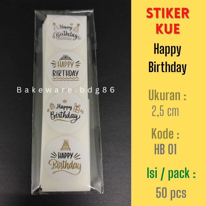 

STIKER HAPPY BIRTHDAY BULAT 2,5 CM ISI 50 PCS