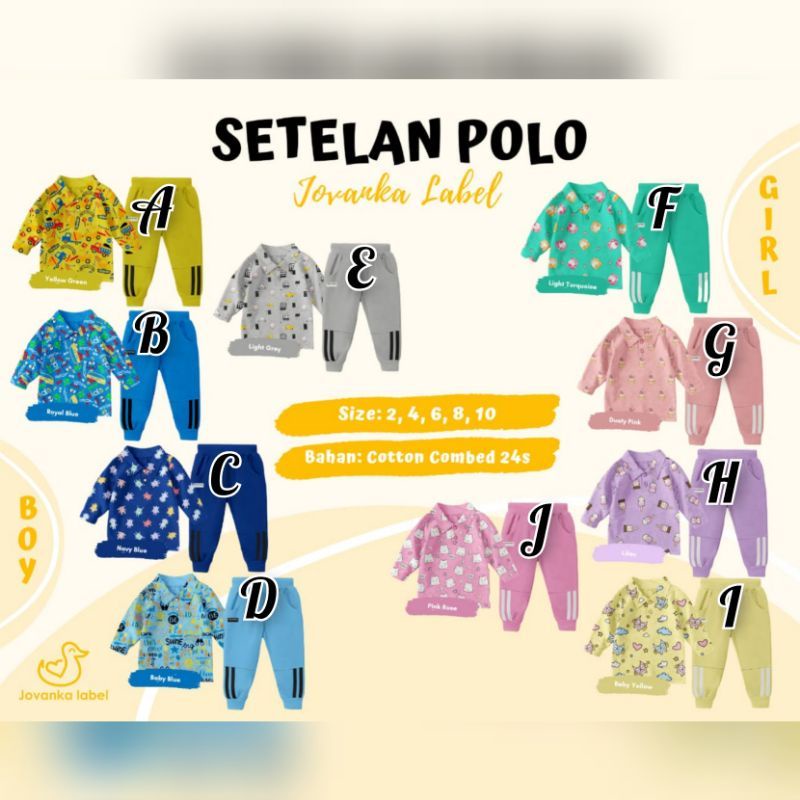Setelan Polo anak Jovanka Label  Set Polo anak Jovanka