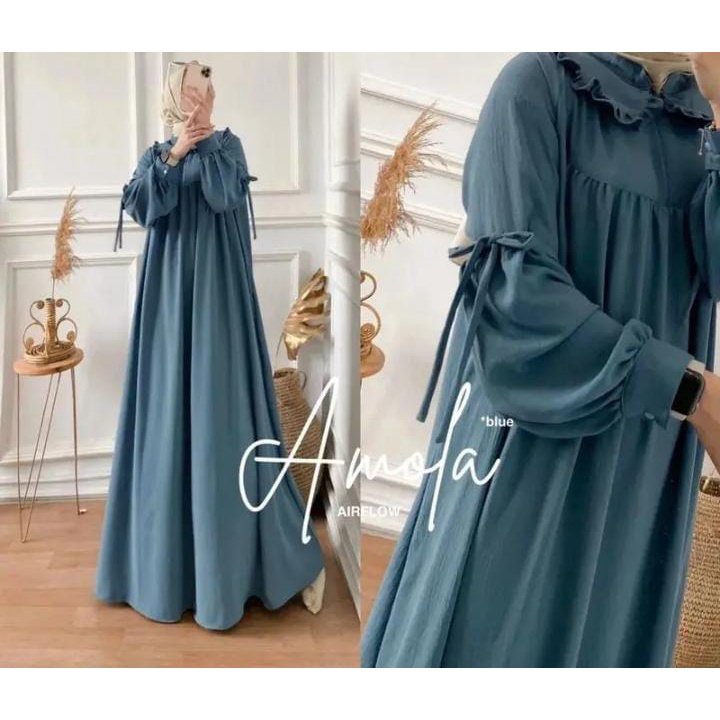 Gamis Kekinian Remaja Crincle Airflow Baju Gamis Terbaru 2023 Lebaran Wanita Gamis Model Terbaru 202