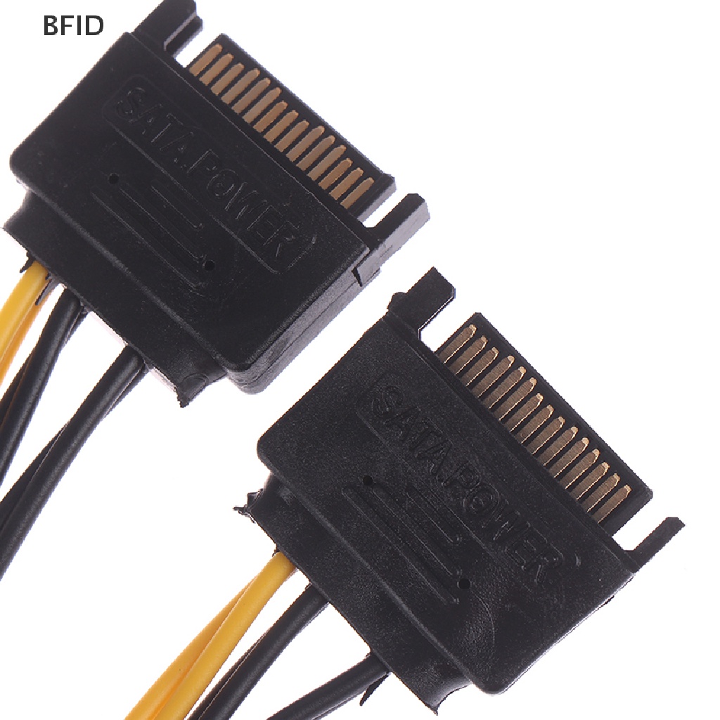 [BFID] Kabel SATA 15pin Male to 8pin (6+ 2) Kabel Listrik PCI-E 20cm Untuk Graphic Card [ID]