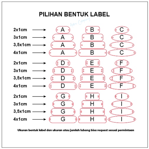 [MINIMAL 50pcs] Label akrilik mirror tulisan hitam