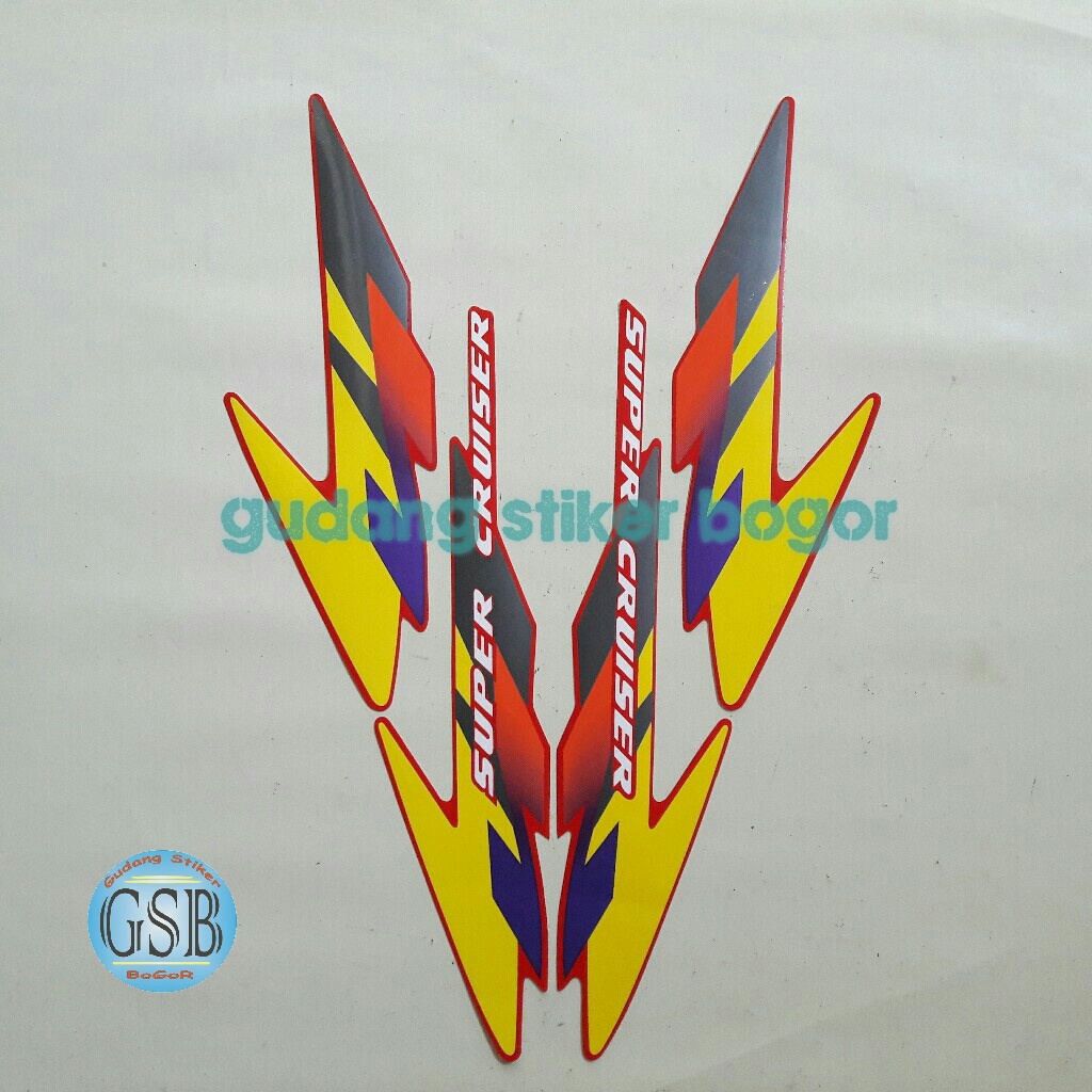 striping stiker motor honda Tiger 1997 merah