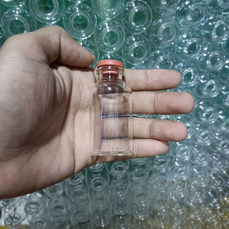 Botol kaca vial 25ML, 30ML tutup karet rubber stopper