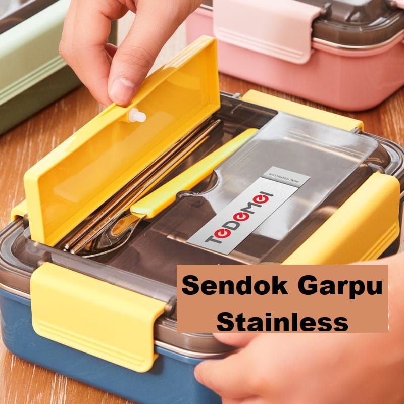 MARKAS-LUNCH BOX + CHOPSTICKS TEDEMEI TERBARU KODE 6592 KOTAK MAKAN STAINLESS STEEL