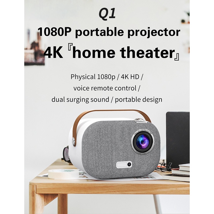 ROCKWARE Q1 - Android 1080P Proyektor LED Projector - 150 ANSI Lumens