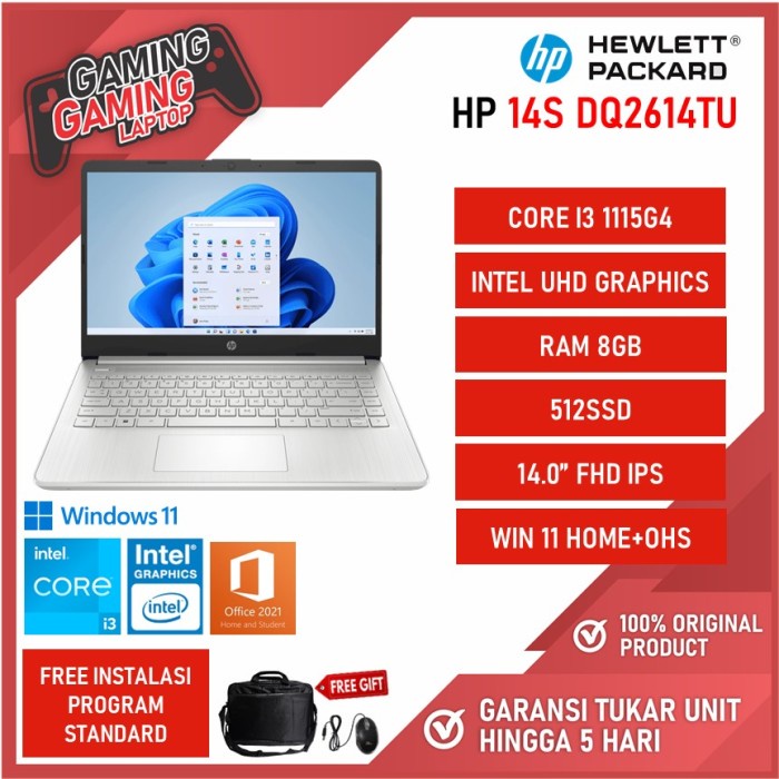 Jual Laptop Hp 14s Dq2614tu Core I3 1115g4 8gb 512ssd W11ohs 140fhd Ips Shopee Indonesia 1708