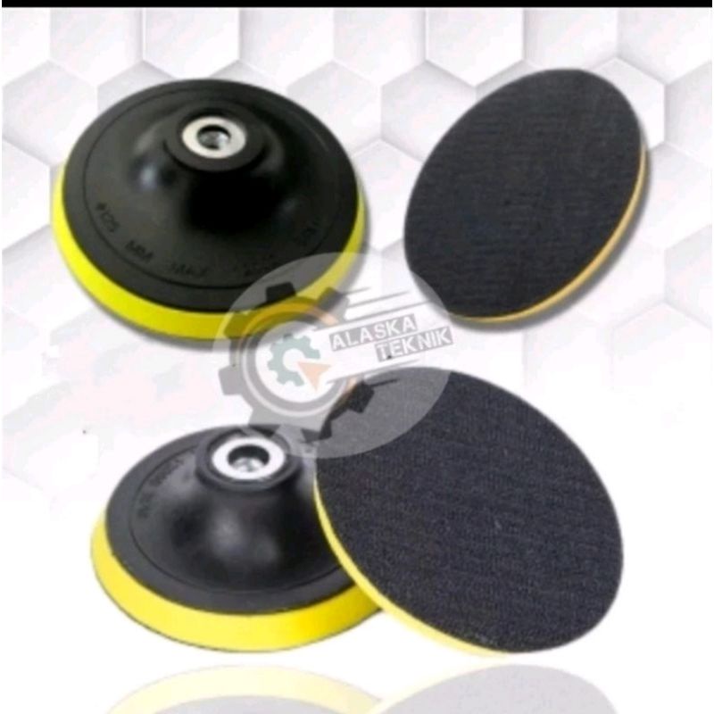 Tatakan Amplas Bulat Gerinda 4 Inch / Pad Perekat Ampelas Velcro 4In / Baking Pad Backing Pad