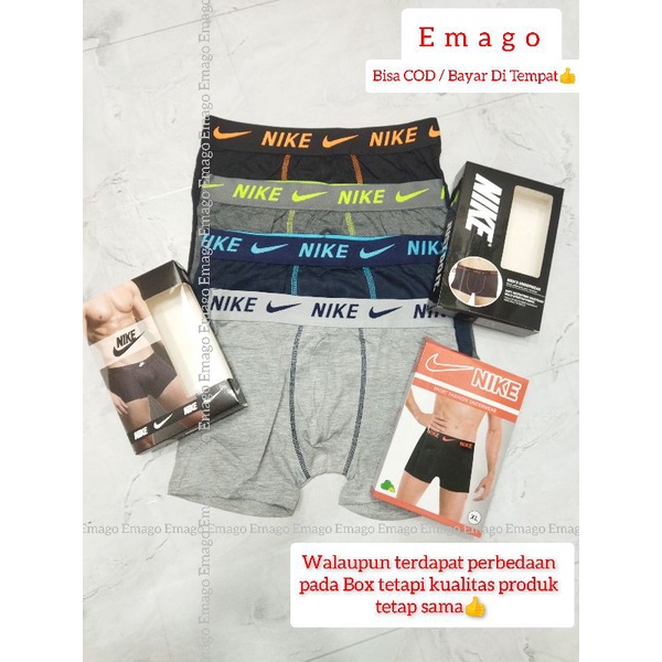 3 pcs Underware pria Nike / Pakaian dalam pria terlaris / Sempak Pria / Underware pria / Celana dalam boxer / Boxer pria