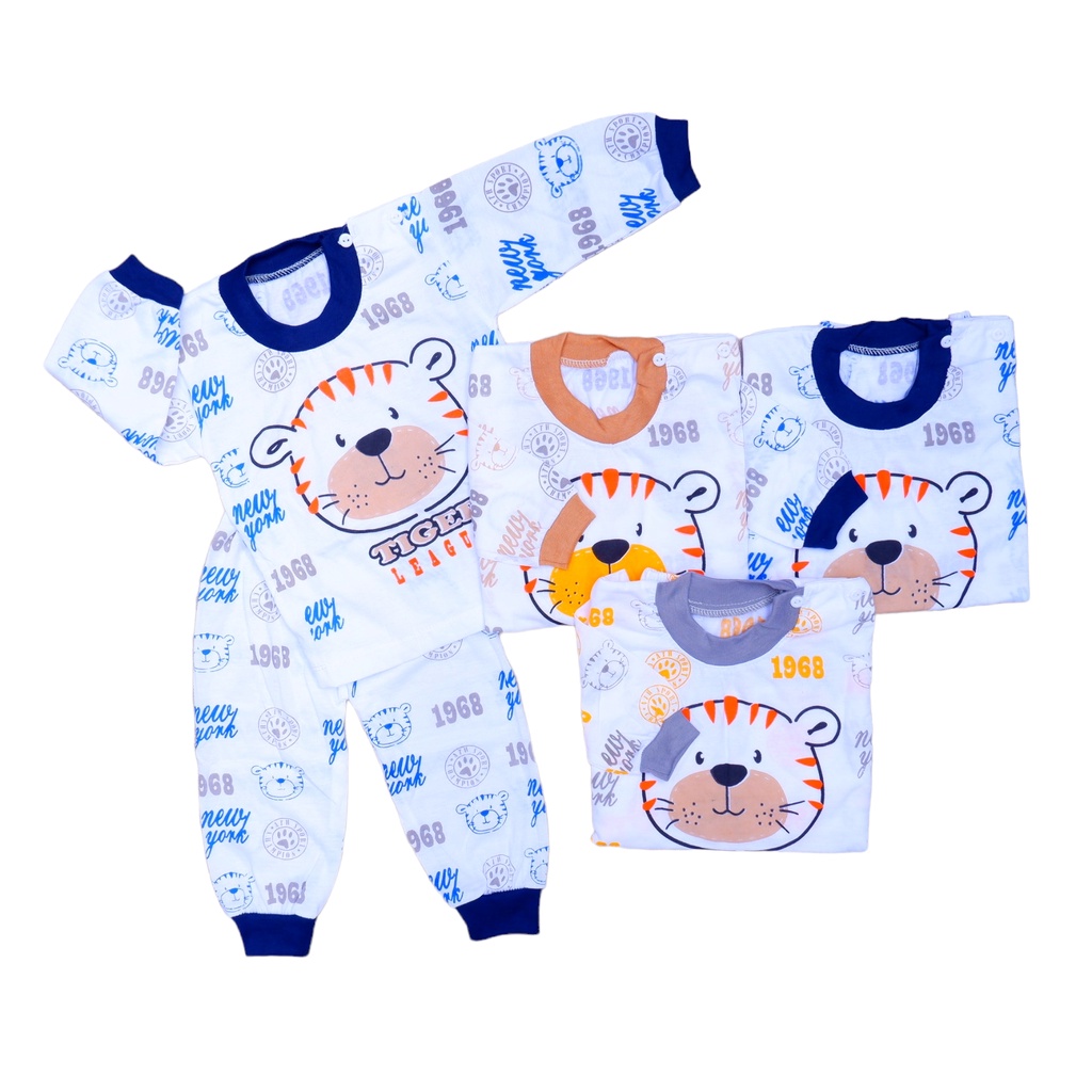(NDL002)Paket 3Stel Setelan Baju Bayi SNI 3-18 Bulan Seruni Baby Bahan Katun TC Variant Motif