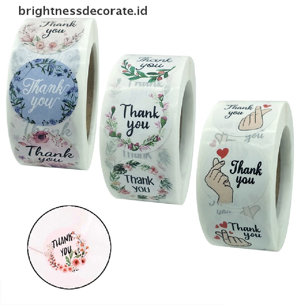 [Birth] 500pcs/roll Stiker Terima Kasih Untuk Label Segel er Stationery Sticker Gq New [ID]