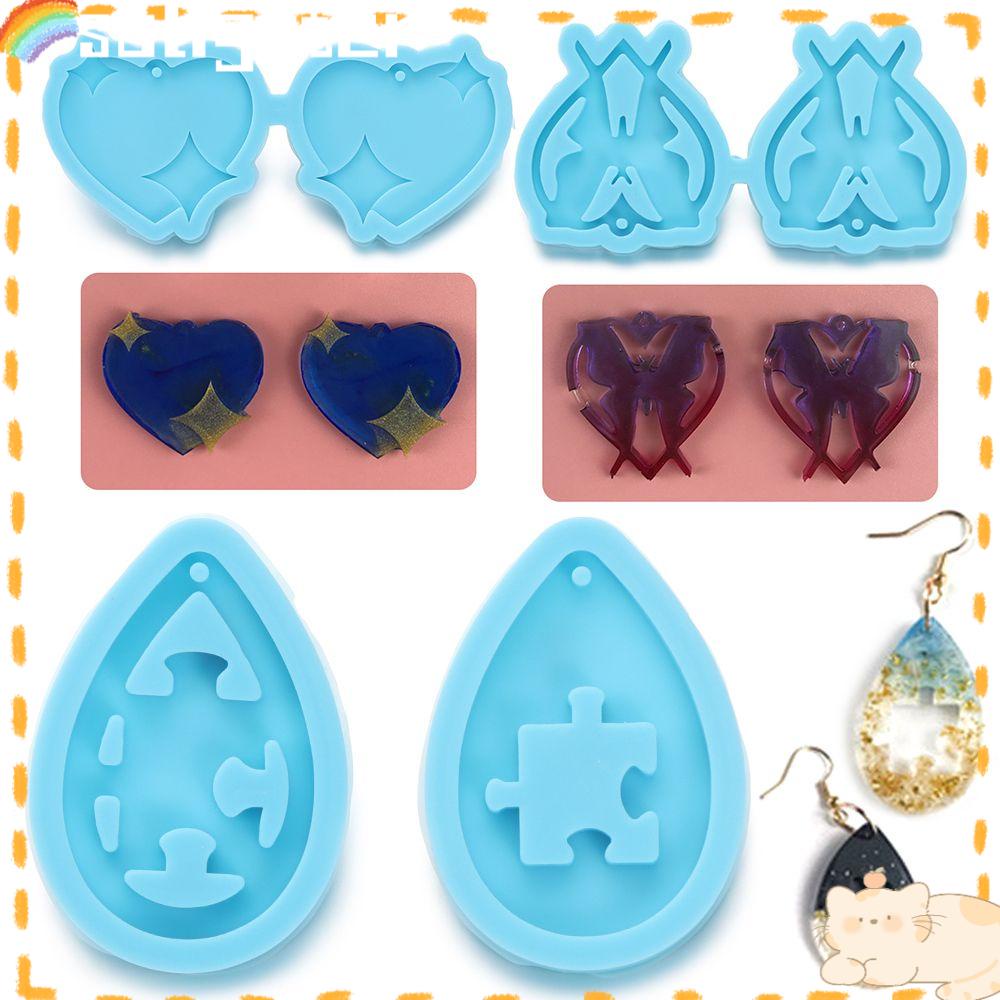 Solighter Anting Cetakan Resin Handmade Membuat Perhiasan Alat Menjuntai Kristal Resin Silicone Mold