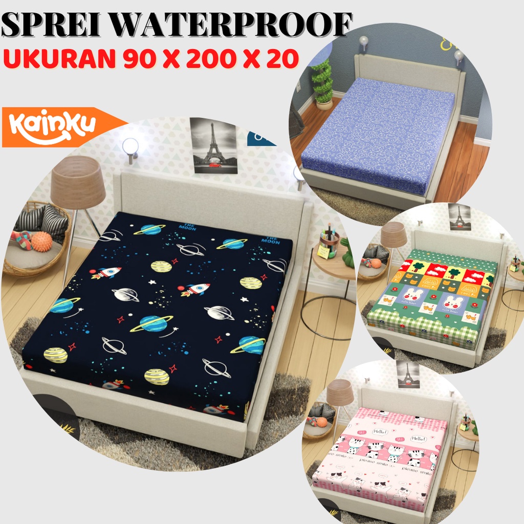 Sprei ompol 90x200 No.4 single size 100% waterproof anti geser