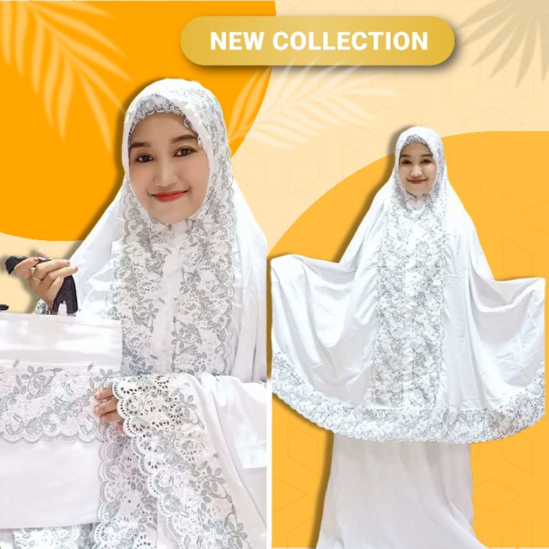 Mukena Syahrini Katun Adem Dewasa Ori Telekung Potongan Atas Bawah