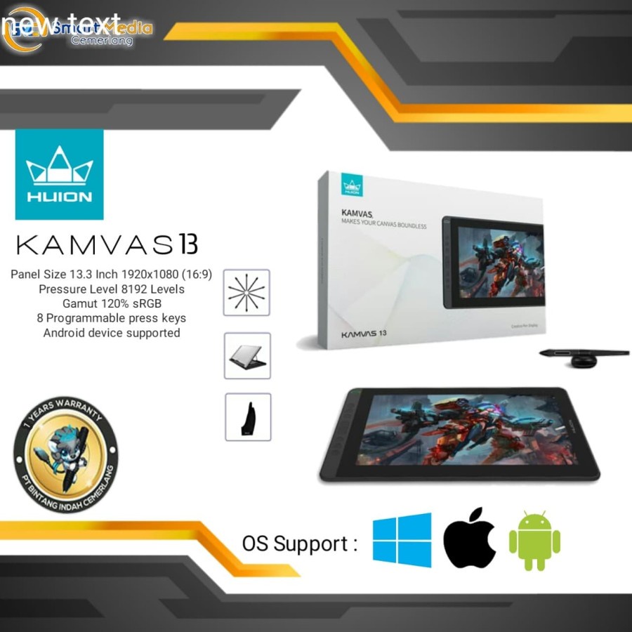 Huion Kamvas 13 Pen tablet Drawing Display