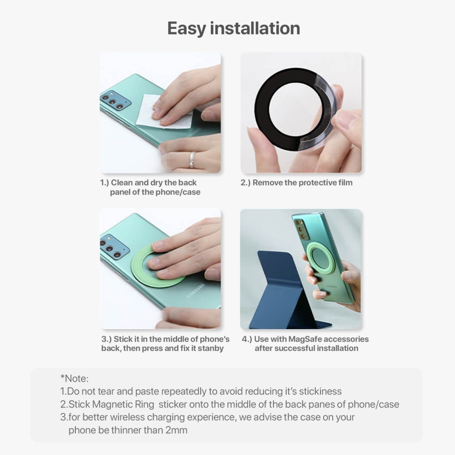 KIIP WIRELESS MAGNETIC RING PLATE MAGSAFE SAMSUNG HUAWEI OPPO XIAOMI