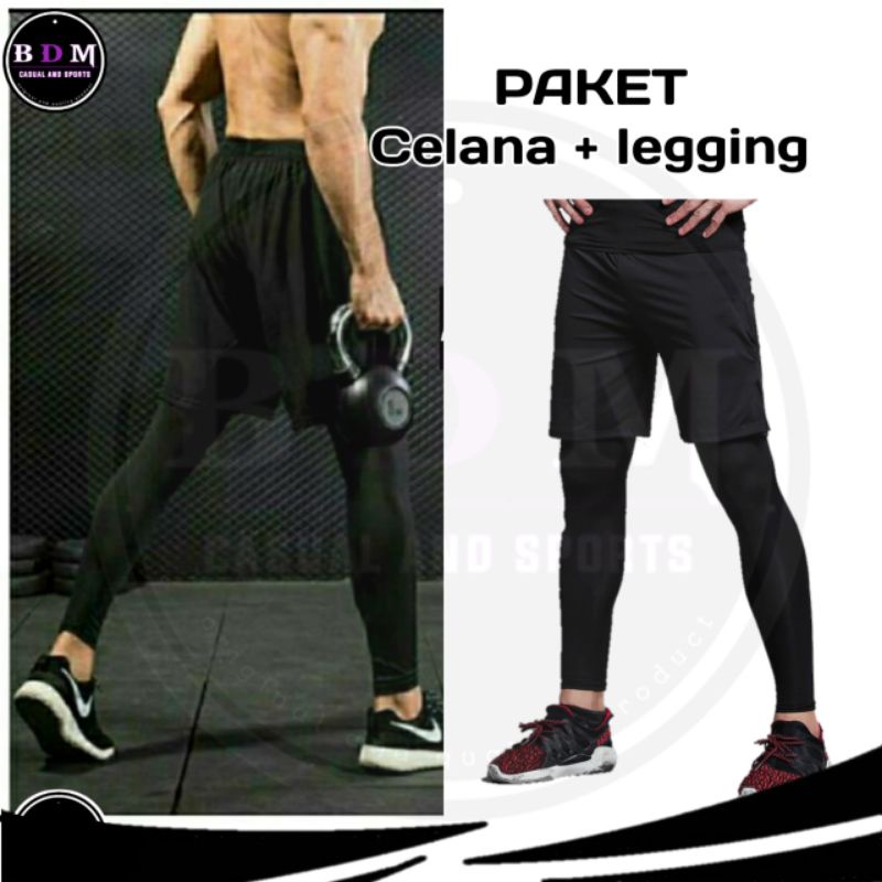 SET CELANA PENDEK OLAHRAGA LEGGING PANJANG CELANA FUTSAL KIPER SEPAKBOLA BASKET PRIA WANITA