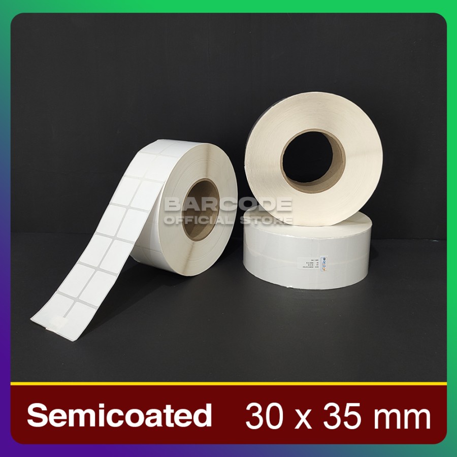 

Stiker Label Barcode 30 X 35 mm Sticker Semicoated 30x35mm Core Besar 3 Inch 2 Line