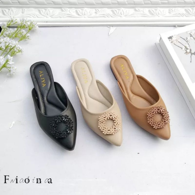 Aliyashoes Flat Mules Wanita Fiona