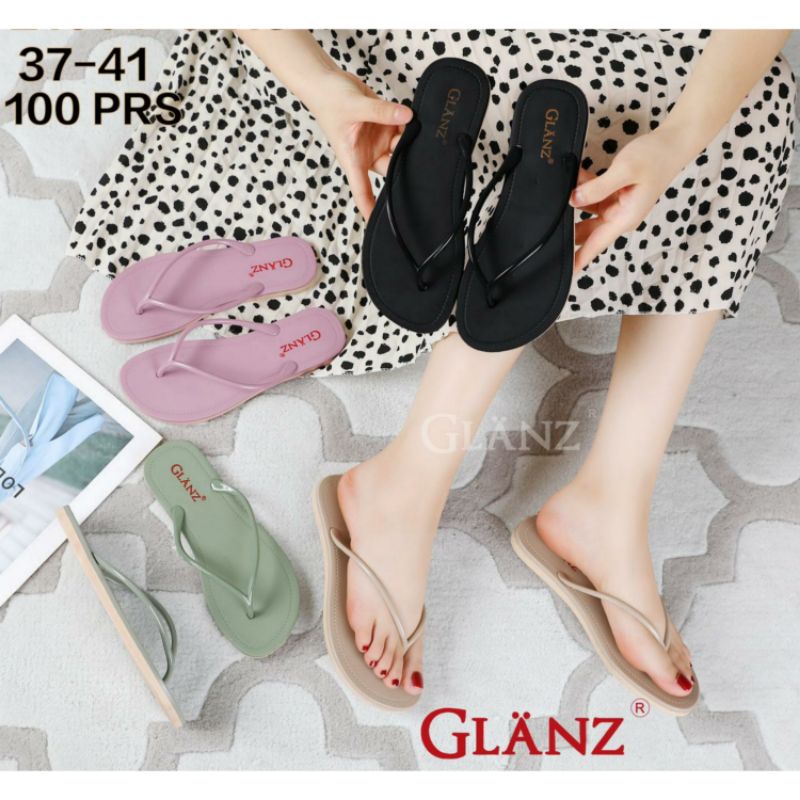 L1001-GL13 Sandal Glanz Tali Bulat Wanita Jepit Karet Sendal Tipis Perempuan Semi Wedges 8368-1 2,5cm Japit Flat Kabel Kecil Tinggi Jelly Cewek Glanzton Verotino 8368 L1001 Empuk Murah Cantik Kekinian