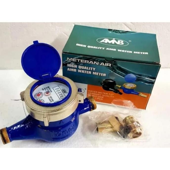 Meteran Air Bodi Besi Drat Nepel Kuningan 1/2 Inch SNI untungt33 Ayo Order