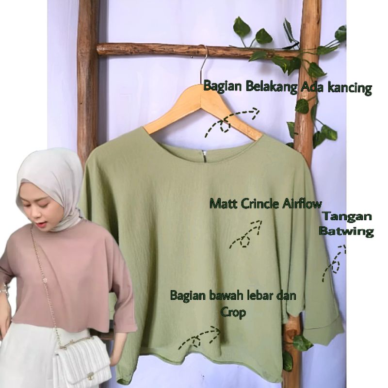 VINS - STACY CROP DEWASA All size CRINCLE AIRFLOW Premium butik