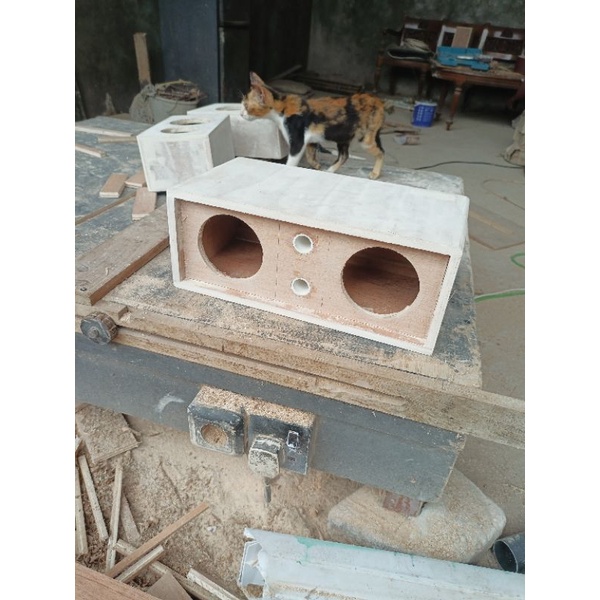 Box speaker 4 inch double model bass reflex