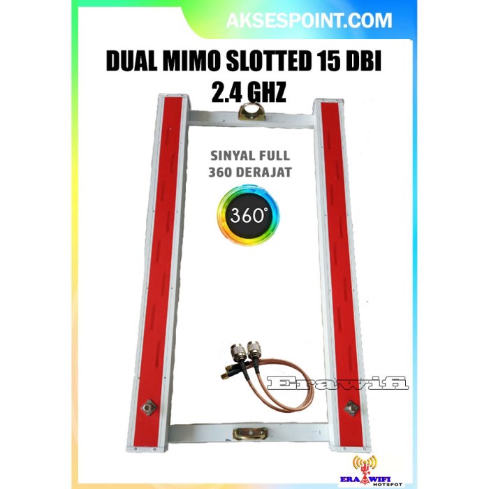 Produk Terbaru Antena Wifi Hotspot Rt Rw Net Dual Mimo Slotted 2.4 Ghz 360 Derajat