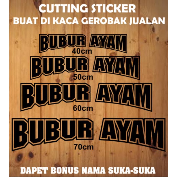 stiker cutting sticker bubur ayam buat digerobak jualan